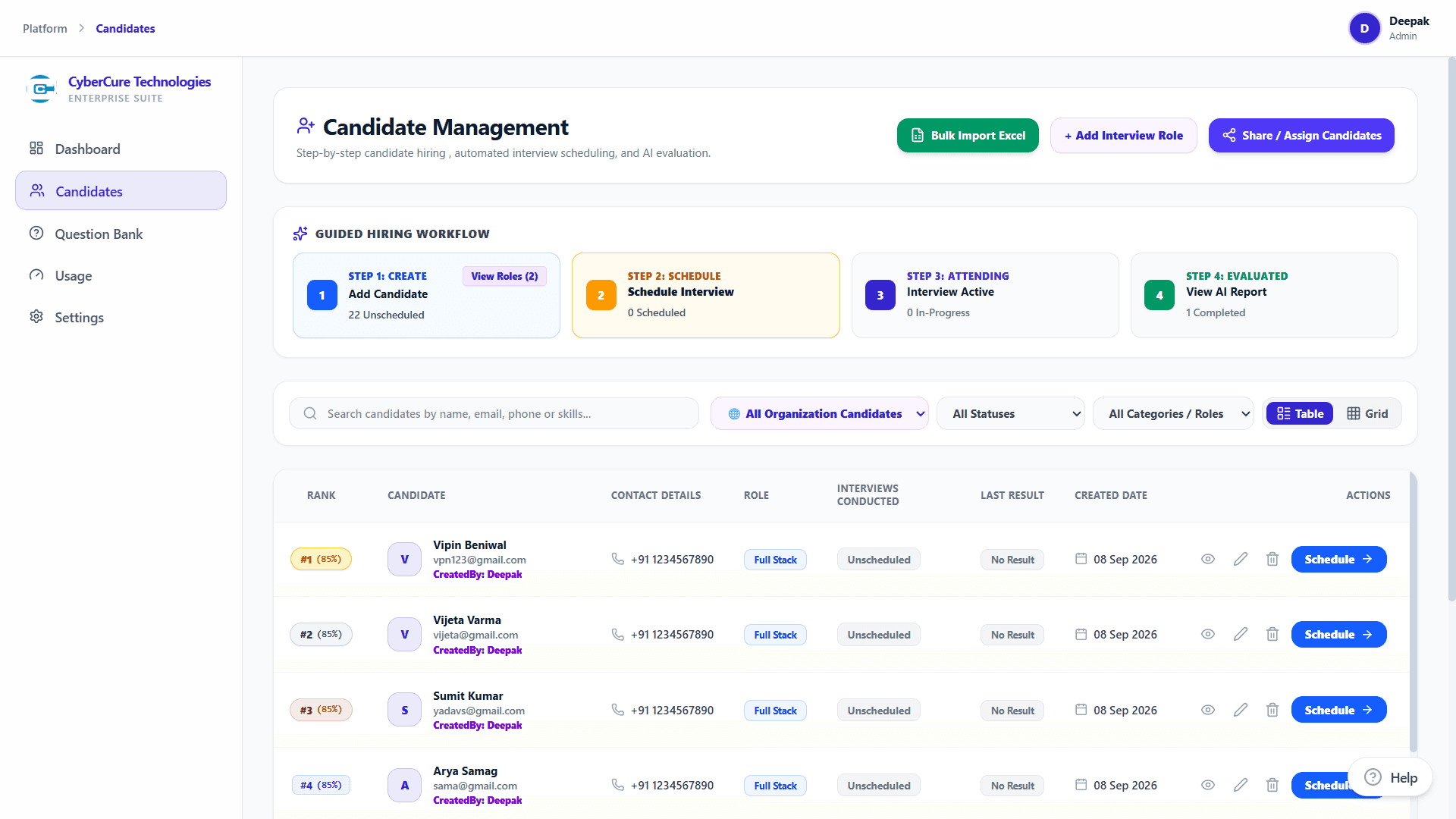 AI Evaluation Report and Scorecard Interface